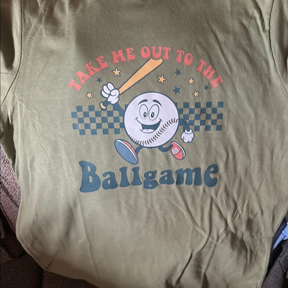 Baseball Graphic T-Shirt - Green heat pressed myself